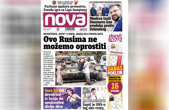 Nova, naslovna za sredu 31. avgust 2022. broj 361, dnevne novine Nova, dnevni list Nova Nova.rs