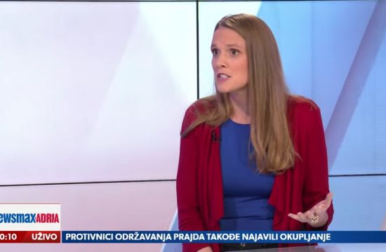 Teri Rajntke, poslanica evropskog parlamenta, gošća, emisija Pregled dana Newsmax Adria