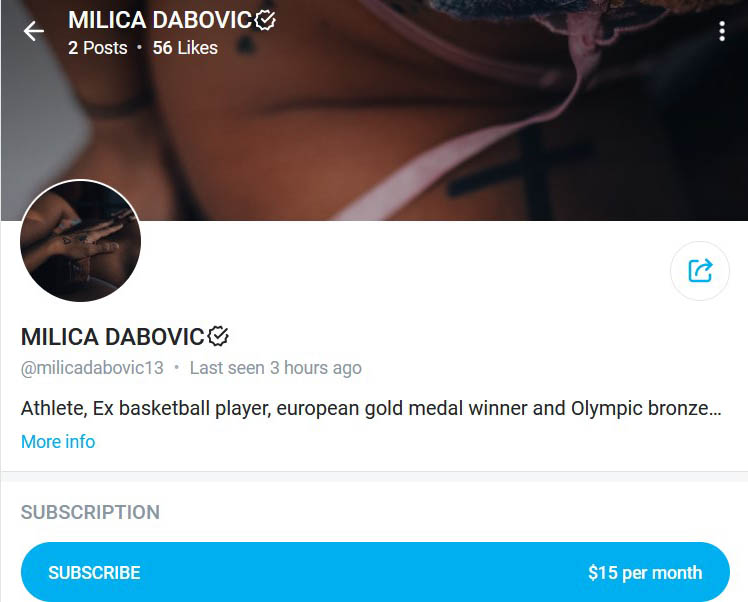 Milica Dabović, Only fans