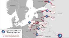 Mapa, grafika, koliko je Rusa ušlo u zemlje Evropske unije