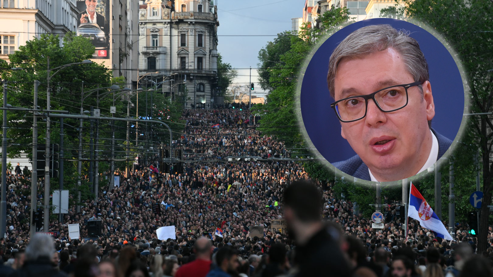 Pogledajte: Ovako izgleda 9.000 ljudi na ulicama Beograda kada broji Vučić  FOTO