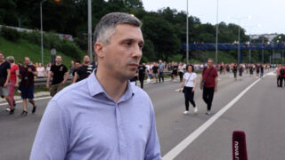 Boško Obradović na protestu Srbija protiv nasilja