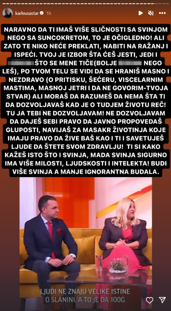 Jelena Karleuša Izvređala Natašu Aksentijević Ti Si Isto što I Svinja Mada Svinja Sigurno Ima