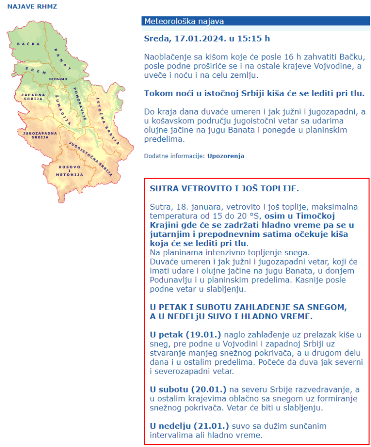 RHMZ Upravo Izbacio Dodatak Prognozi Za Danas: Naoblačenje Od 16 Sati I ...