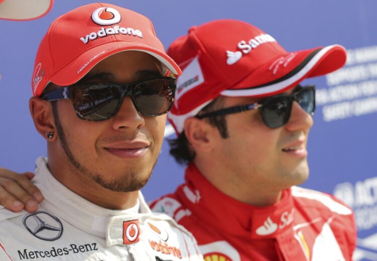 Luis Hamilton i Felipe Masa nakon trke Formule 1 u Monci 2012. godine