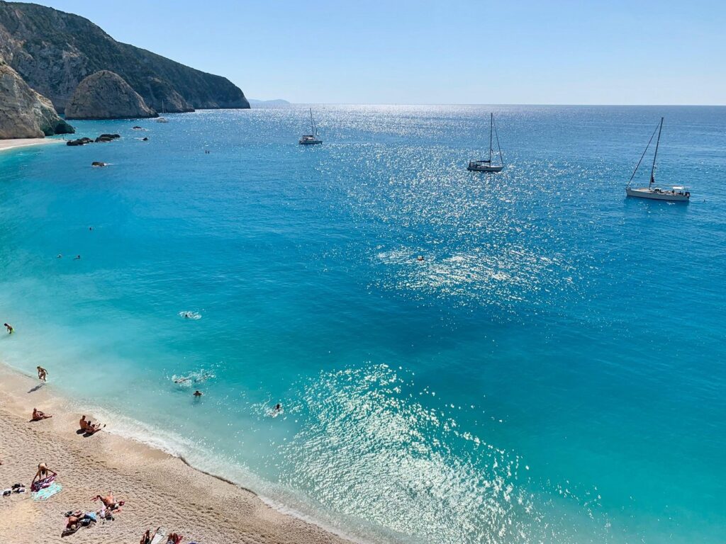 najlepše plaže, Grčka, Porto Katsiki plaža na ostrvu Lefkada