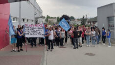 Protest u fabrici Jura