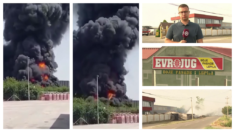 TV Nova na mestu požara fabrike boja i lakova u Šidu