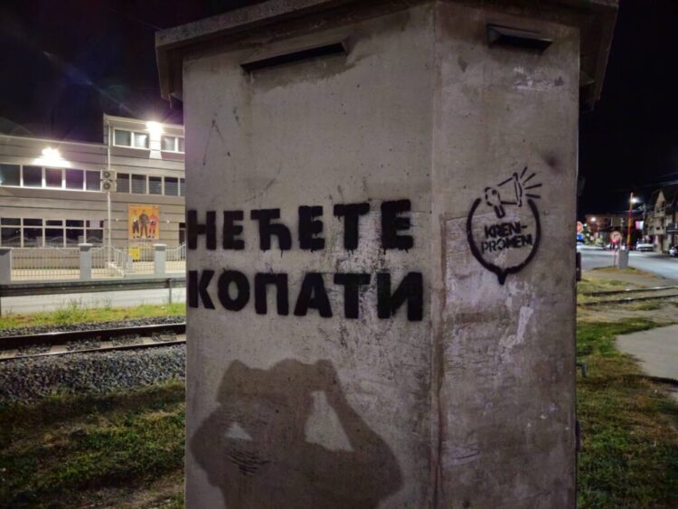 Loznica, grafiti, Rio Tinto, kopanje, litijum,