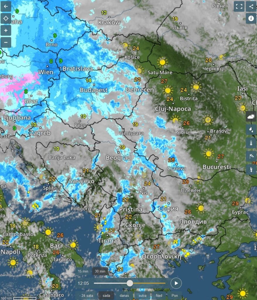 Vremenska prognoza, vreme, grafika, grafikon, upozorenja i najave