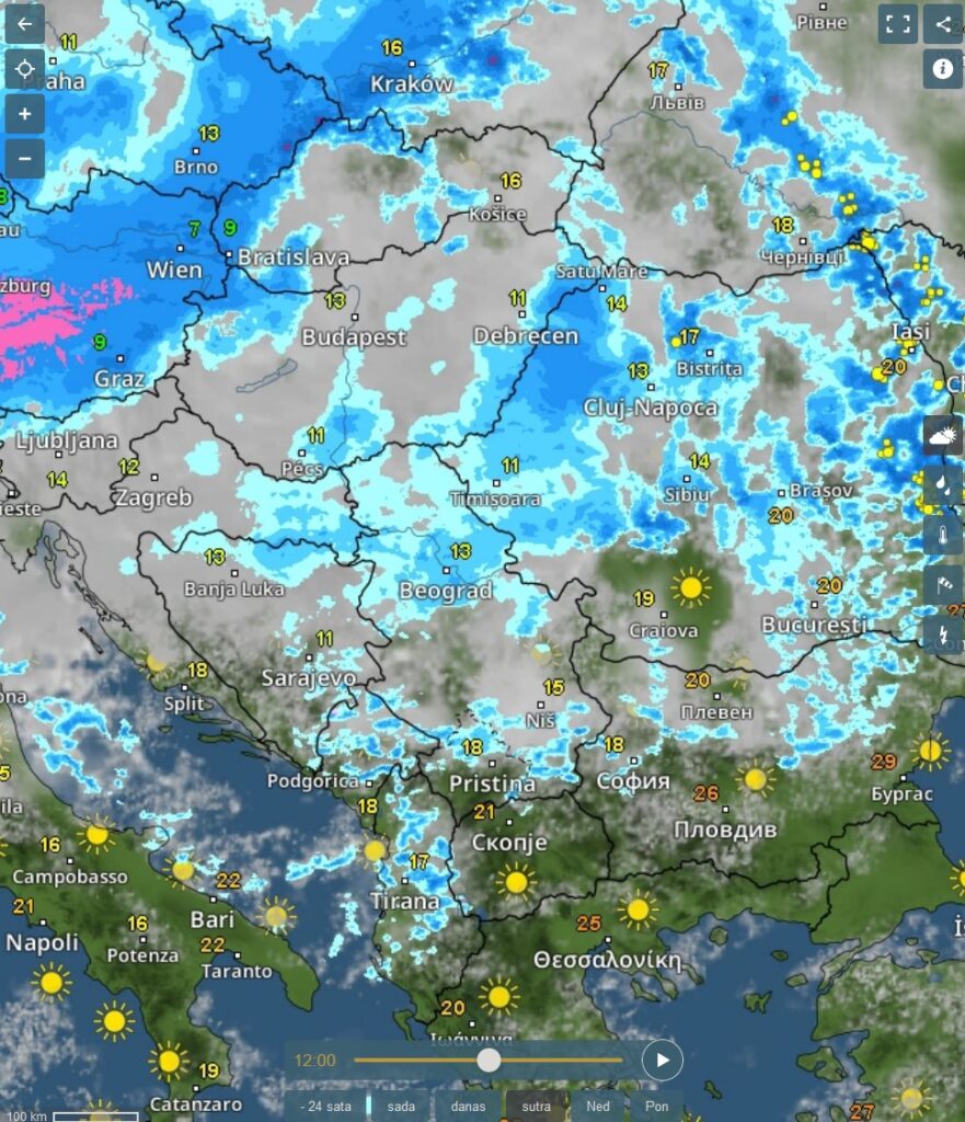 Vremenska prognoza, vreme, grafika, grafikon, upozorenja i najave