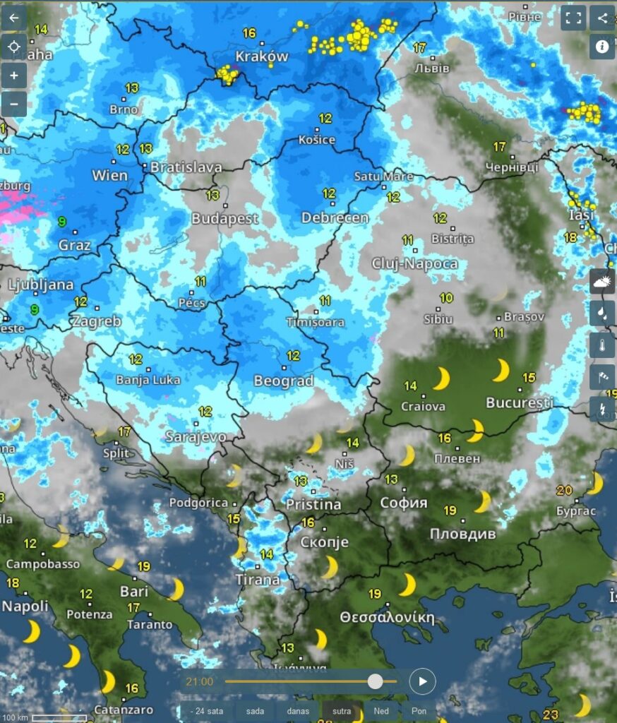 Vremenska prognoza, vreme, grafika, grafikon, upozorenja i najave