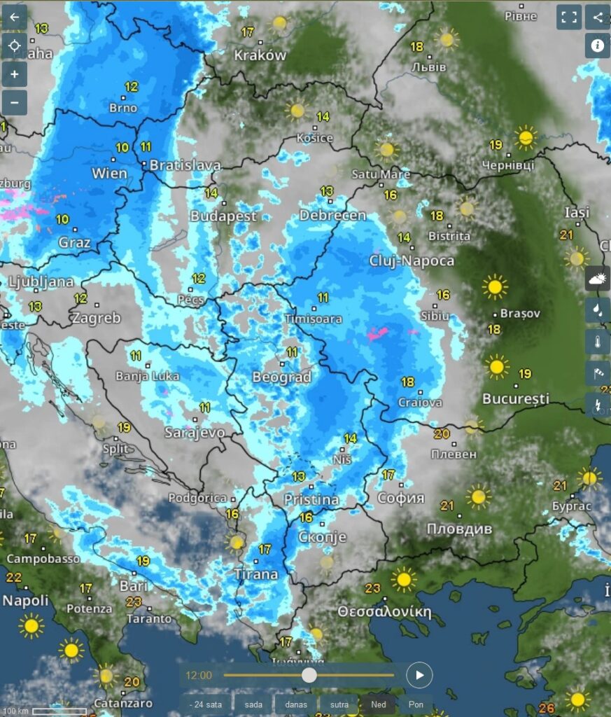 Vremenska prognoza, vreme, grafika, grafikon, upozorenja i najave