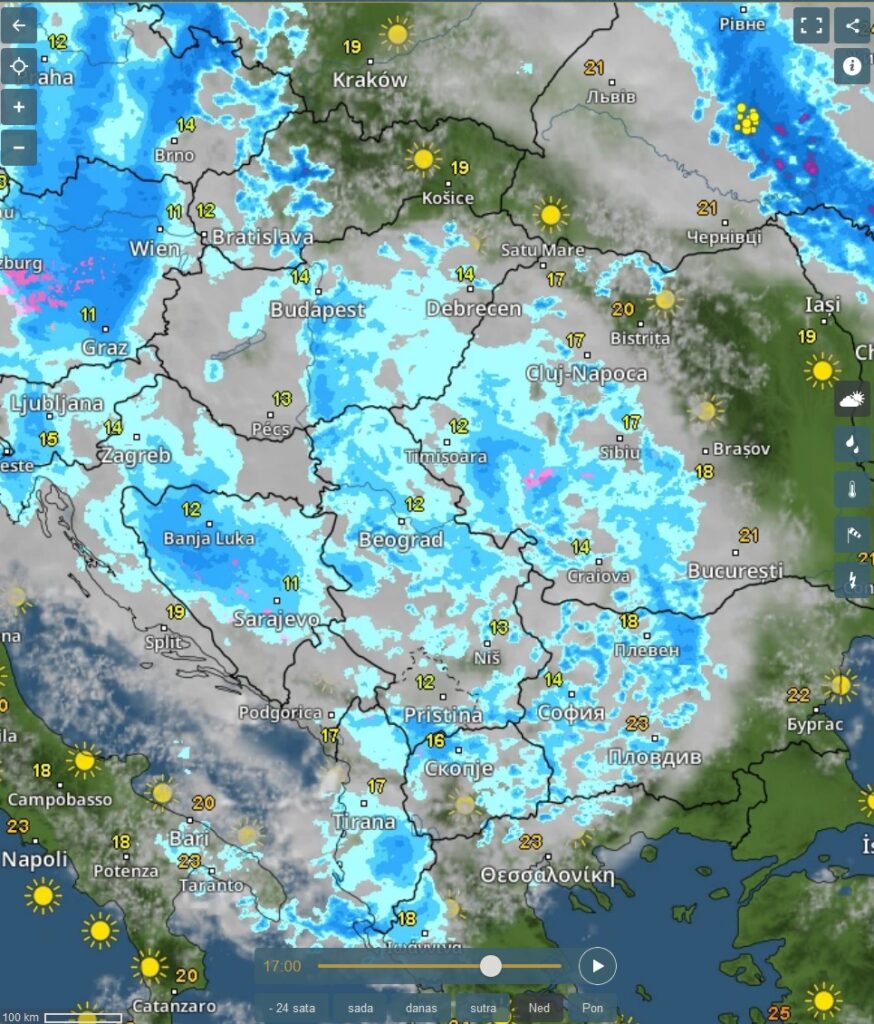 Vremenska prognoza, vreme, grafika, grafikon, upozorenja i najave