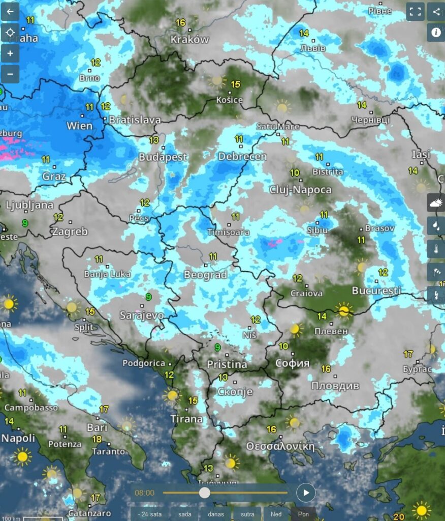 Vremenska prognoza, vreme, grafika, grafikon, upozorenja i najave