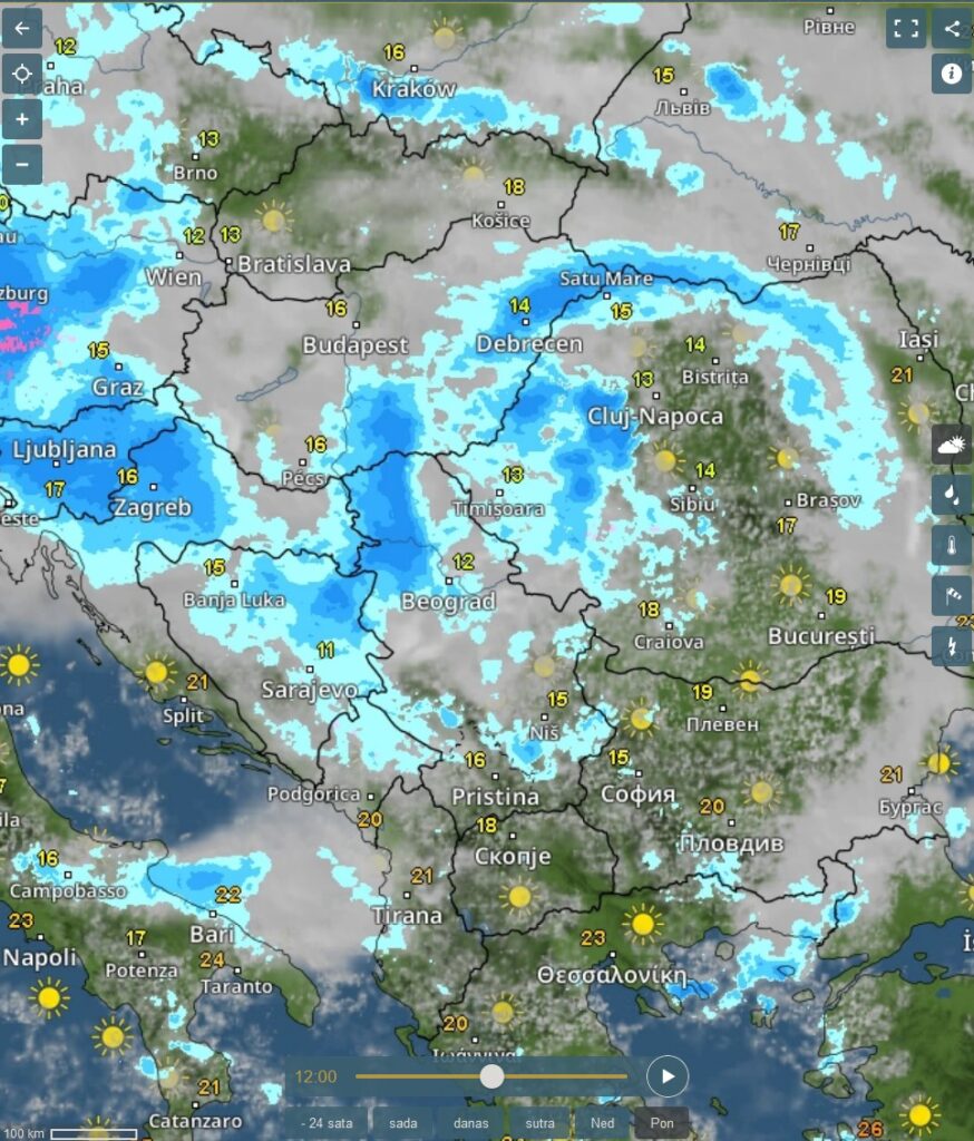 Vremenska prognoza, vreme, grafika, grafikon, upozorenja i najave