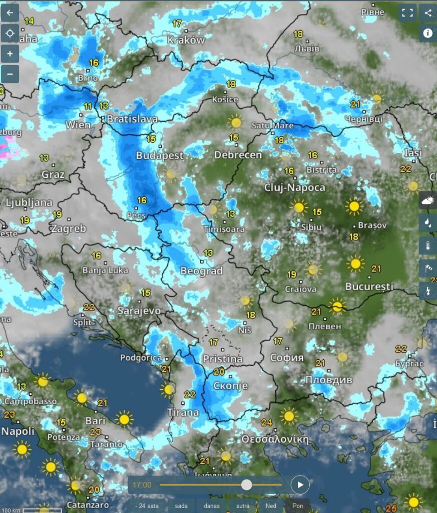 Vremenska prognoza, vreme, grafika, grafikon, upozorenja i najave