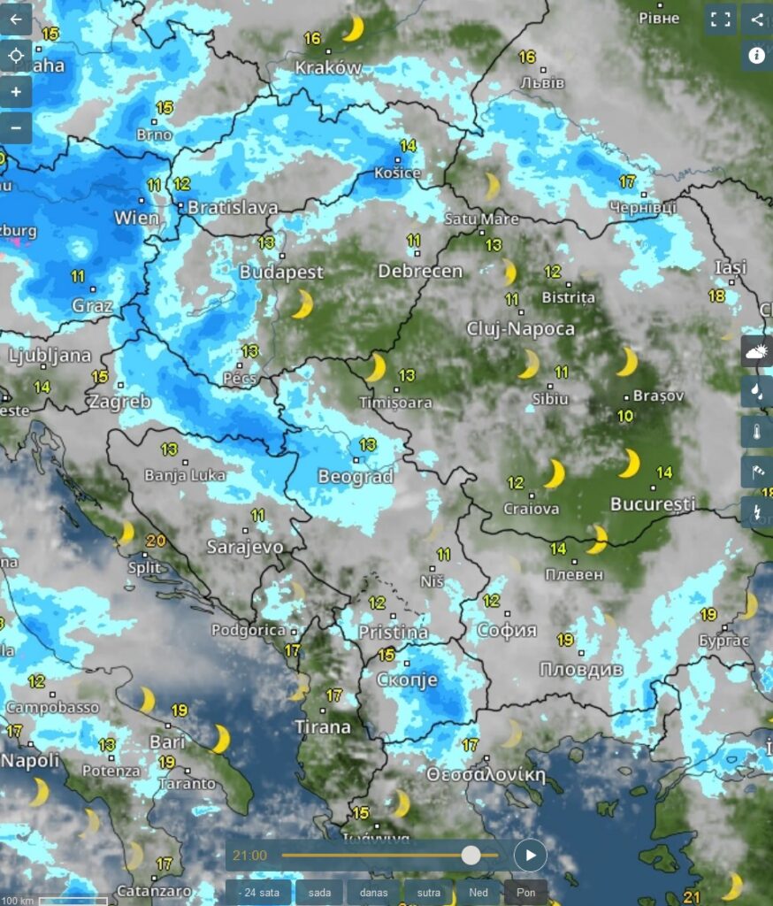 Vremenska prognoza, vreme, grafika, grafikon, upozorenja i najave