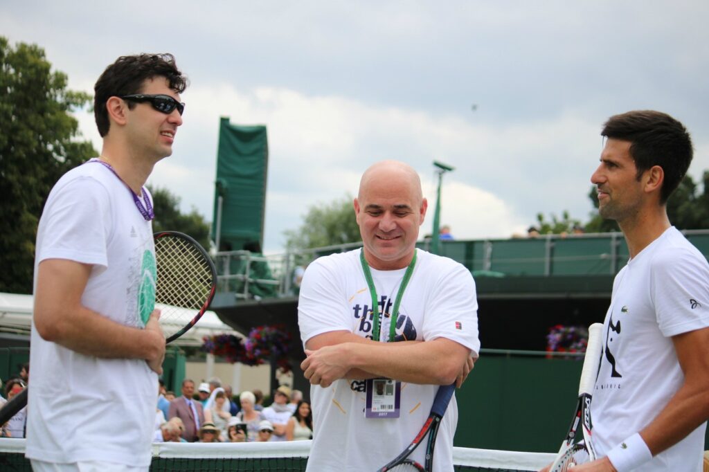 Mario Ančić, Novak Đoković i Andre Agasi