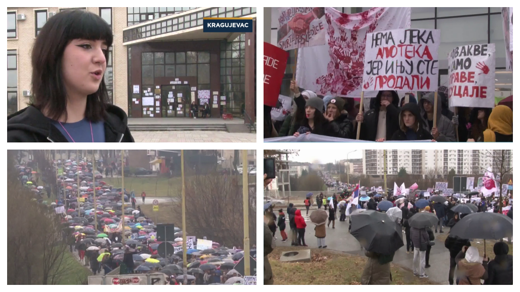 Četiri srednje škole u Kragujevcu u blokadi do ispunjenja studentskih zahteva