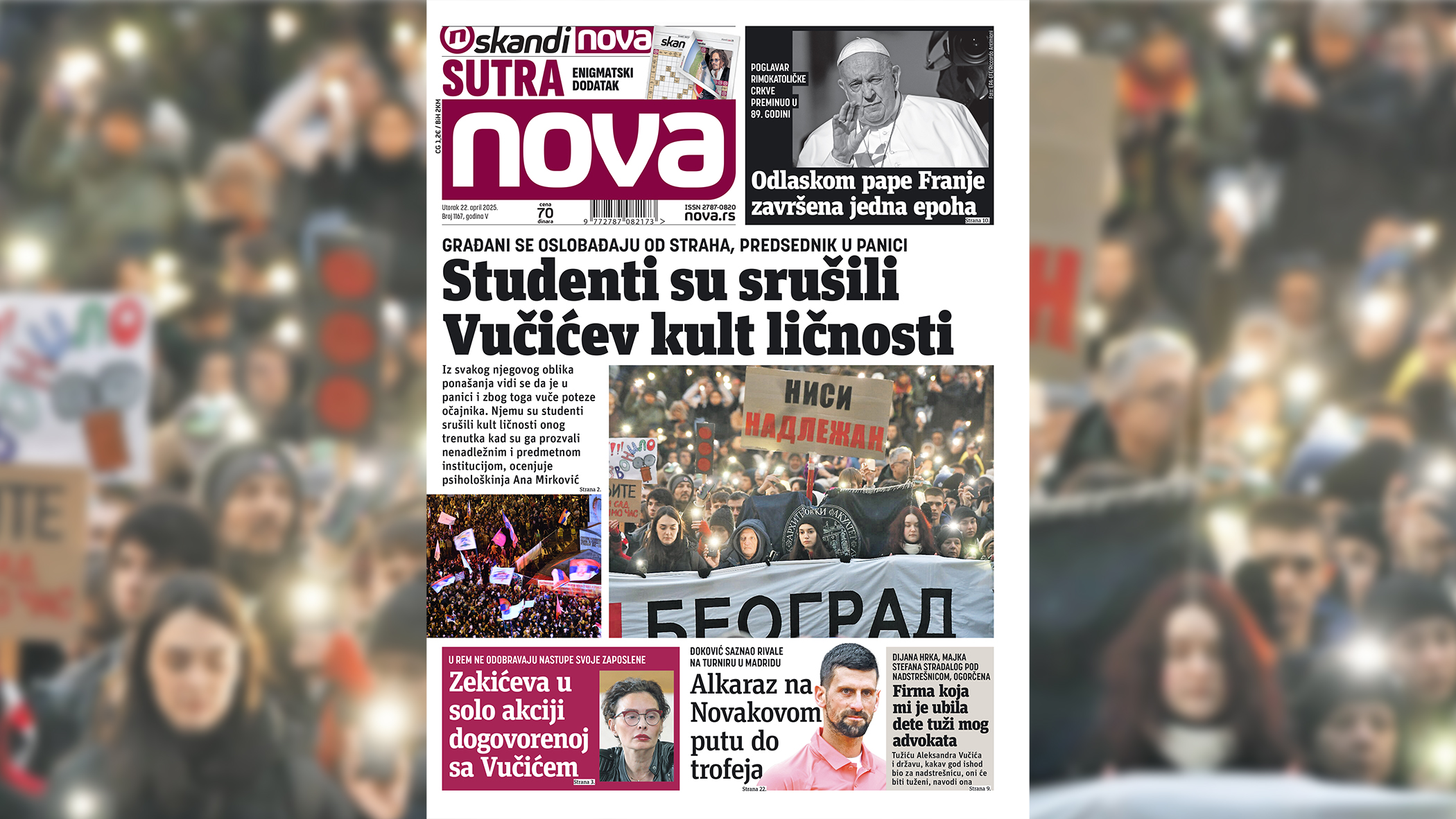 „Nova“ piše: Kako su studenti srušili kult ličnosti predsednika Srbije ...