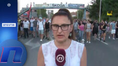 Kragujevac, građani u blokadi Đačkog trga