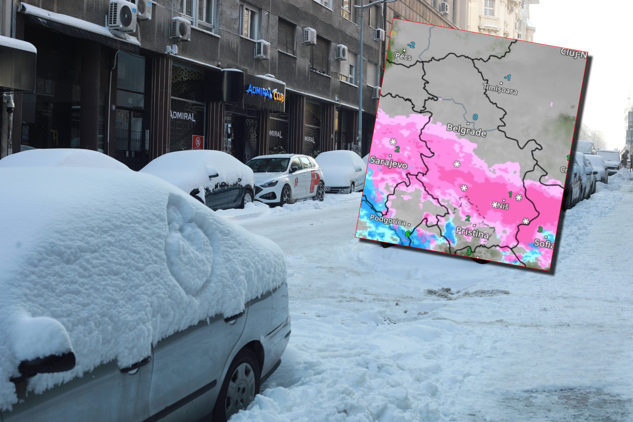 Stiže još 15 cm snega: Snimak radara pokazuje u kojim delovima Srbije i u koliko sati će danas najviše padati sneg
